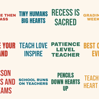 Teacher Life Sticker Pack — 12 Classroom Humor Quotes