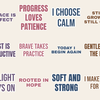 Positive Affirmations Vol 2 Sticker Pack — 12 Gentle Daily Quotes