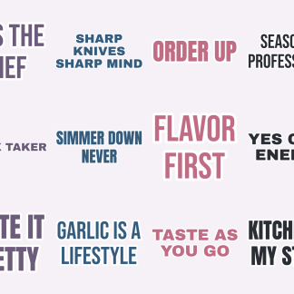 Chef Life Sticker Pack — 12 Kitchen Pride Quotes