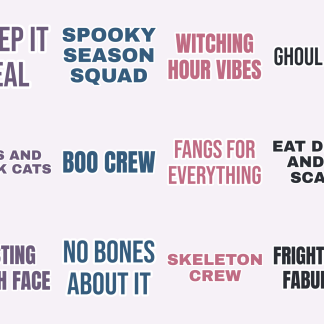 Spooky Halloween Sticker Pack — 12 Frightful Fun Quotes