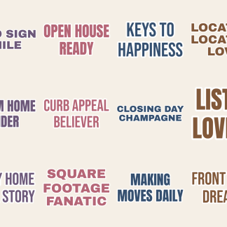 Real Estate Life Sticker Pack — 12 Open House Quotes