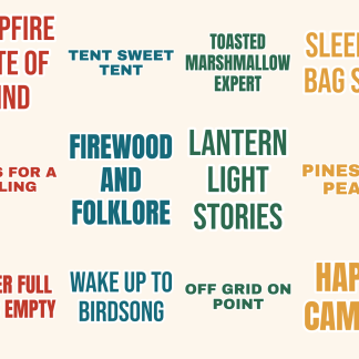 Camping Life Sticker Pack — 12 Campfire Quotes