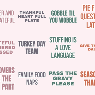 Thankful Season Sticker Pack — 12 Gratitude Table Quotes