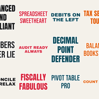 Accountant Life Sticker Pack — 12 Balanced Books Quotes